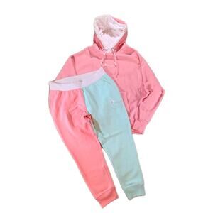 Champion Pink and Mint Hoodie and Sweatpants Set